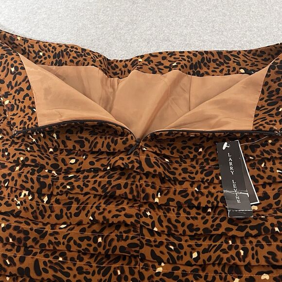 NWT Larry Levine Animal Print Skirt Tiered Lined SZ 10 Cheetah Leopard Edgy - Picture 6 of 9